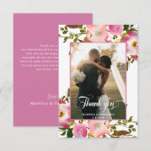 Blumen-Foto-Hochzeit Dankeskarte (Vorne/Hinten)
