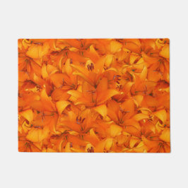 Blumen-Foto-orange Garten-Lilien Fußmatte