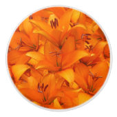 Blumen-Foto-orange Garten-Lilien Keramikknauf (Vorderseite)