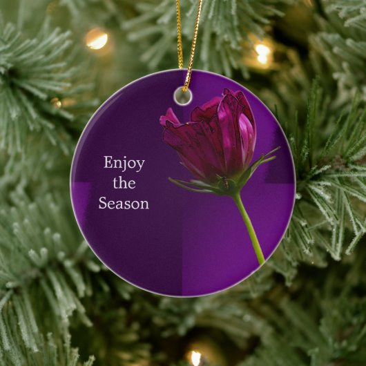 Blumen-Foto-Ornament Keramik Ornament (Baum)