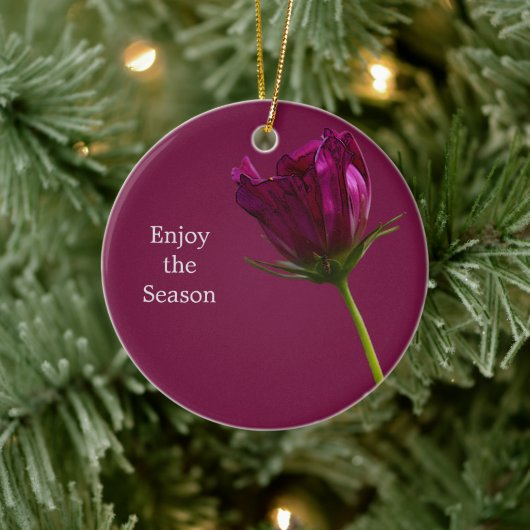 Blumen-Foto-Ornament Keramik Ornament (Baum)