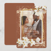 Blumen-Foto Save-the-Date  Einladung (Vorne/Hinten)