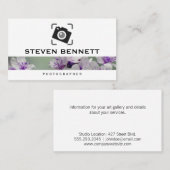 Blumen | Fotokamera-Symbol Visitenkarte (Vorne/Hinten)