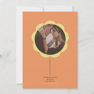 Blumen-Fotorahmen Save-the-Date-Karte Einladung