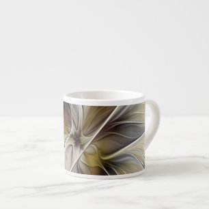 Blumen-Fraktal, Fantasie-Blume mit Erdtönen Espressotasse