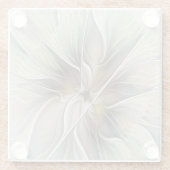 Blumen-Fraktal, Fantasie-Blume mit Erdtönen Glasuntersetzer (Rückseite)