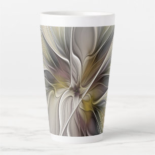 Blumen-Fraktal, Fantasie-Blume mit Erdtönen Milchtasse