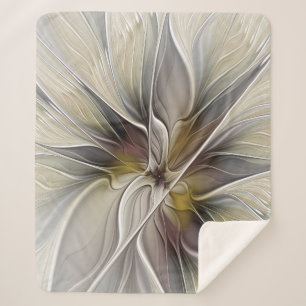 Blumen-Fraktal, Fantasie-Blume mit Erdtönen Sherpadecke
