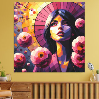 Blumen-Frauen-Leinwanddruck Leinwanddruck