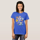 Blumen Frauen Shirt blaues Shirt mit Blume (Vorne ganz)