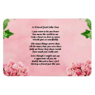 Blumen-Freund-Gedicht-Magnet Magnet