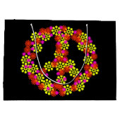 Blumen-Friedenszeichen Große Geschenktüte (Rückseite)