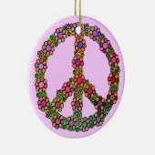 Blumen-Friedenszeichen-Symbol bunt Keramikornament (Rechts)
