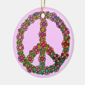 Blumen-Friedenszeichen-Symbol bunt Keramikornament (Links)