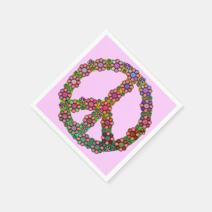 Blumen-Friedenszeichen-Symbol-mit Blumenhübsches Serviette