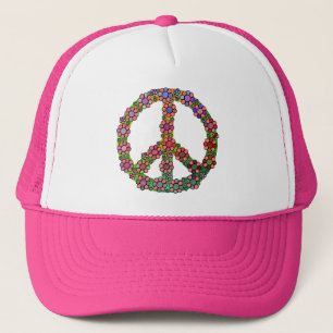 Blumen-Friedenszeichen-Symbol Truckerkappe