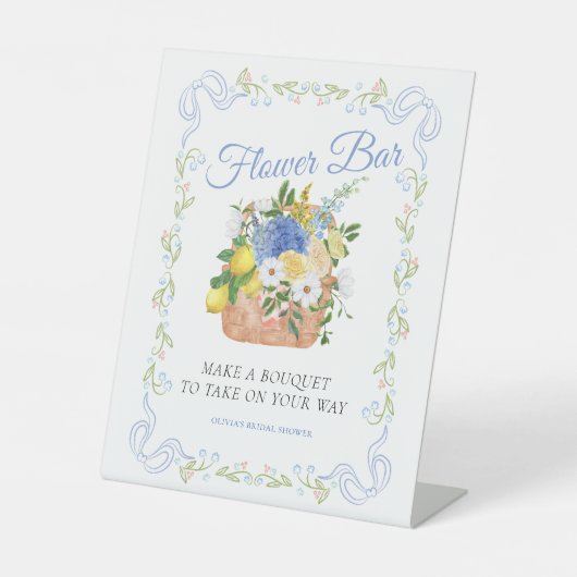 Blumen frisch vom Markt Bauer Blume Bar Sockelschild (Vorderseite)