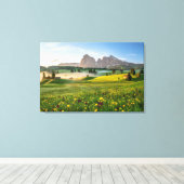 Blumen | Frühjahrsalpe di Siusi Langkofel Leinwanddruck (Insitu (Holzboden))