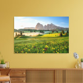 Blumen | Frühjahrsalpe di Siusi Langkofel Leinwanddruck (Insitu (Wohnzimmer))