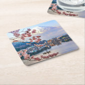 Blumen | Frühjahrskirsche blüht Japan Rechteckiger Pappuntersetzer (angewinkelt)