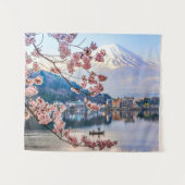 Blumen | Frühjahrskirsche blüht Japan Wandteppich (Vorderseite (Horizontal))
