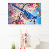 Blumen-/Frühlingsblauer Häher Kunst Banner (InSitu)