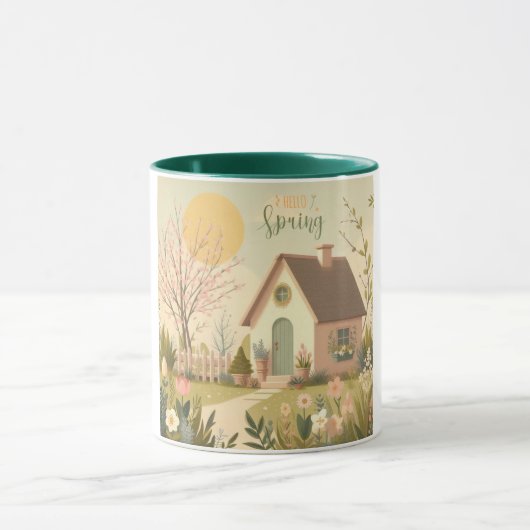 Blumen-/Frühlingshaus Tasse (Zentrum)