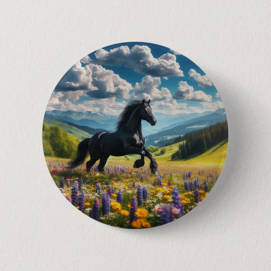 Blumen-/Frühlingshengst Button (Vorderseite)