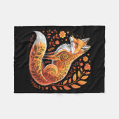 Blumen Fuchs Blumen Kunst Fuchs Im Herbst - Herbst Fleecedecke (Vorderseite (Horizontal))
