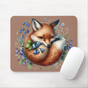Blumen-Fuchs Botanische Waldkunst Mousepad