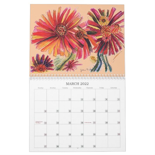 Blumen für das Jahr Kalender (Mär 2022)