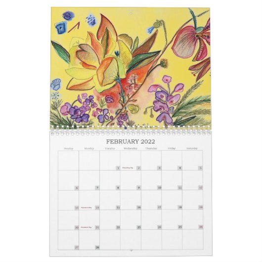 Blumen für das Jahr Kalender (Feb 2022)