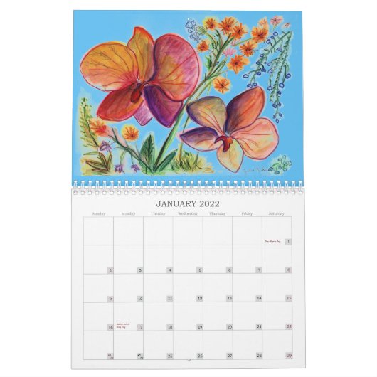 Blumen für das Jahr Kalender (Jan 2022)