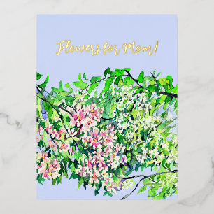 Blumen für die beste Mama! Folien-Feiertagspostkar Folien Feiertagspostkarte