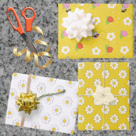 Blumen für die werdende Bienenmutter mit Beeren un Geschenkpapier Set