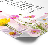 Blumen-Fußabdrücke Baby Shower Sitzplan Poster (Ecke)