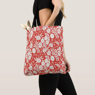 Blumen-Gänseblümchen-Vintage-Grau-Muster Tasche