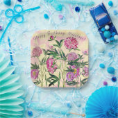 Blumen Garden Peonies Happy Birthday personlisiert Pappteller (Party)