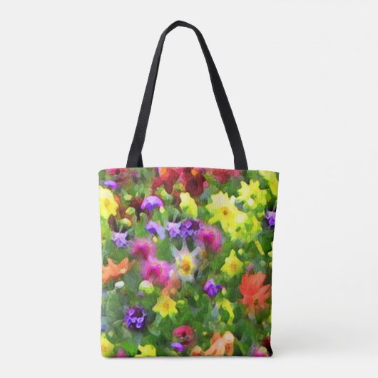 Blumen-Garten-abstrakte Tasche (Rückseite)