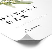 Blumen-Garten-Brautparty-Sprudel-Bar-Schild Poster (Ecke)