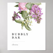Blumen-Garten-Brautparty-Sprudel-Bar-Schild Poster (Vorne)