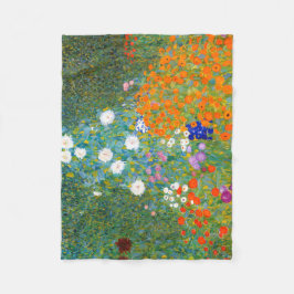 Blumen-Garten durch Vintages Blumen Gustav-Klimt Fleecedecke