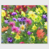 Blumen-Garten-Eindrücke Geschenkpapier (Flach)