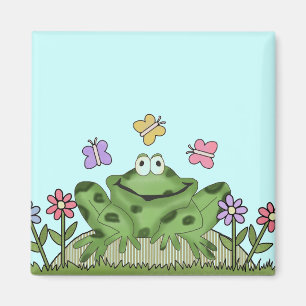 Blumen-Garten-Frosch-T - Shirts und Geschenke Magnet