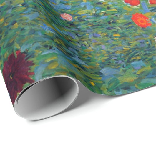 Blumen-Garten Gustav Klimt Geschenkpapier (Rolleneckpunkt)