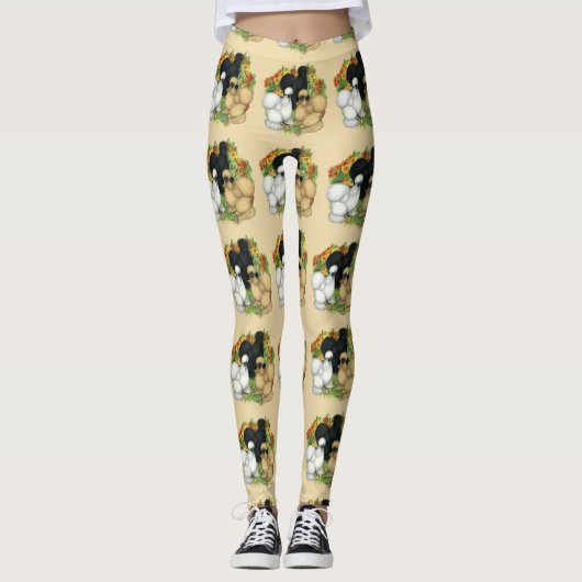 Blumen-Garten Silkies Leggings (Vorderseite)