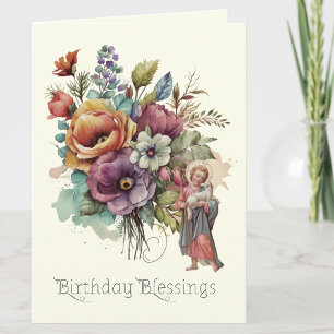 Blumen Geburtstag Religiös Jesus Christlich Dankeskarte