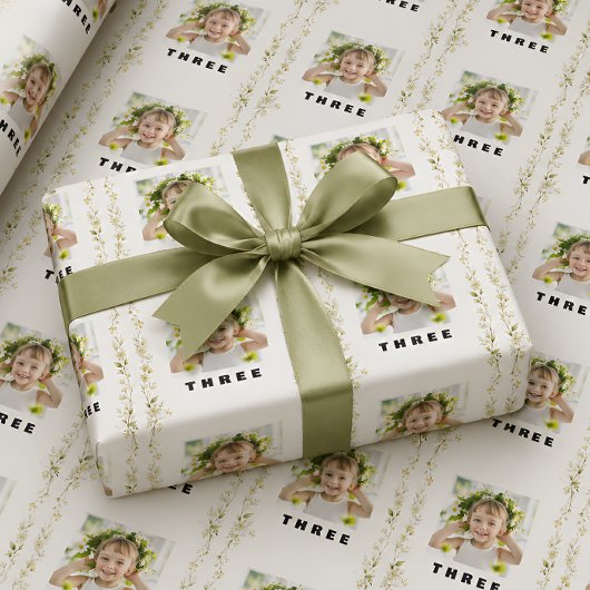 Blumen-Geburtstags-Geschenkpapier für Mädchen Geschenkpapier
