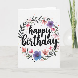 Blumen Geburtstagskarte mit Text Innen Karte