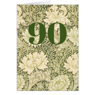 Blumen-Geburtstagskarte zum 90. gefaltet
